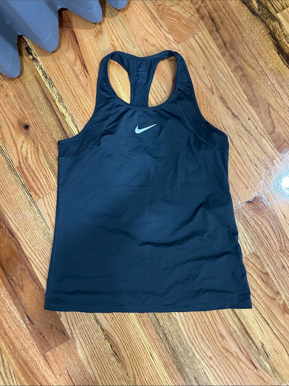 Nike Charcoal gray Racerback Dri-FIT Tank with White Swoosh